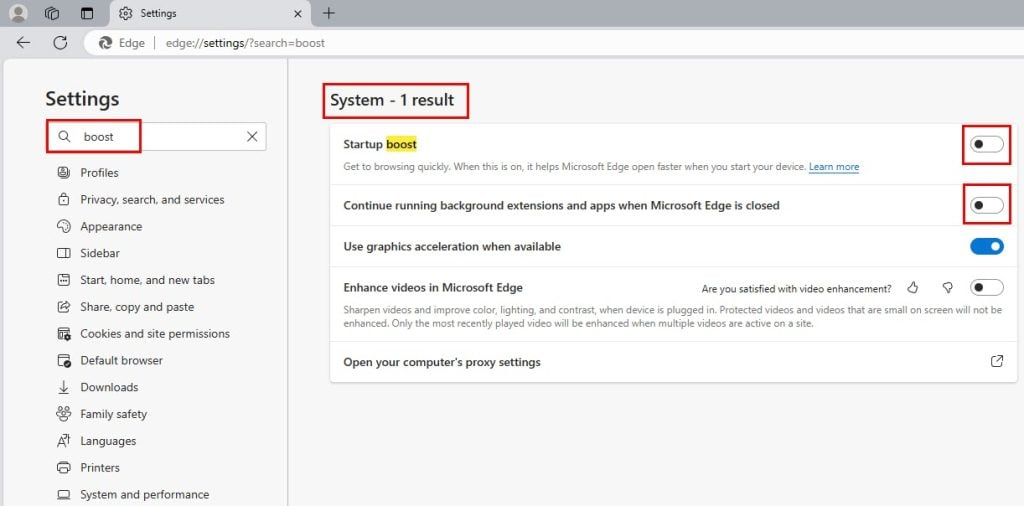 System - 1 result