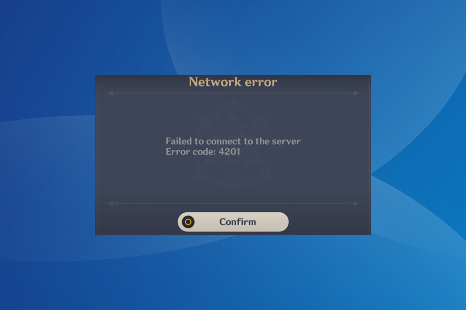 fix genshin error code 4201