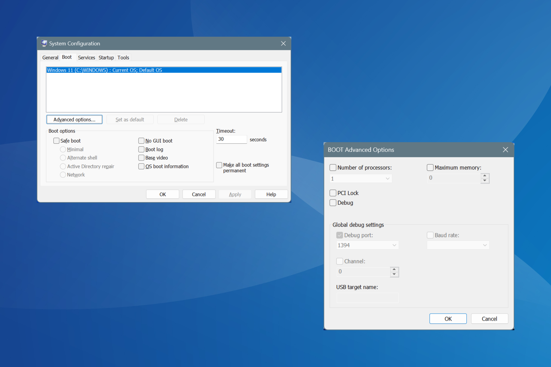 msconfig maximum memory