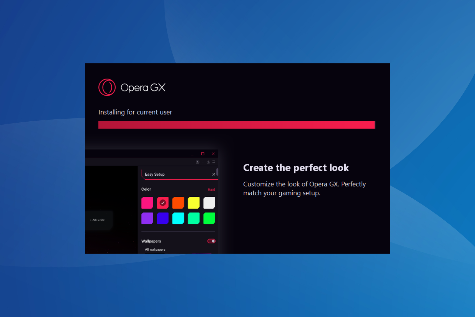 Fix opera gx stuck on installing for current user
